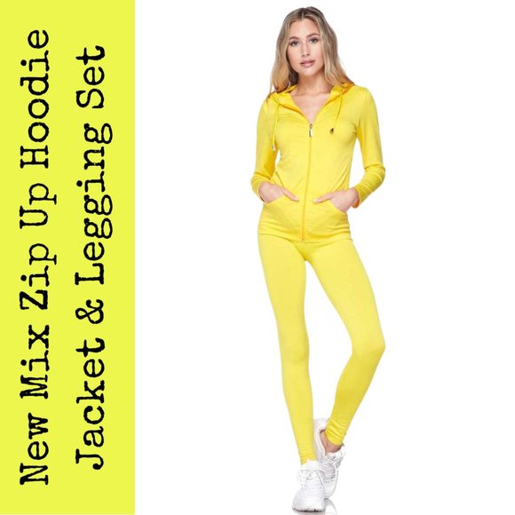 New Mix Pants Jumpsuits 2 Sale New Mix Zip Up Jacket And Legging Set Poshmark